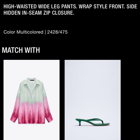 Zara tie dye wide leg wrap pants , premium quality, gradient - Picture 10 of 13